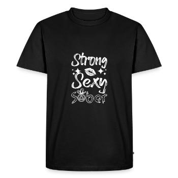 Sobriété Femmes Fort sexy Sobre - T-shirt Premium bio Homme - noir - Devant - Nico (187cm)
