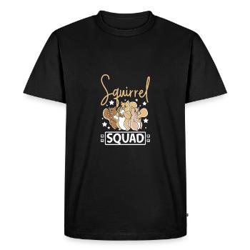 Cute Squirrel squad - Men's Premium Organic T-Shirt - black - Front - Nico (187cm)