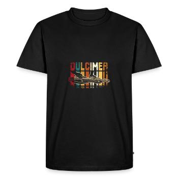 Retro Vintage Dulcimer - Men's Premium Organic T-Shirt - black - Front - Nico (187cm)