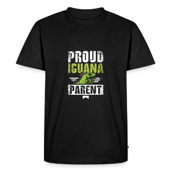 Fier parent d’iguanes - T-shirt Premium bio Homme - noir - Devant - Nico (187cm)