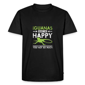 Les iguanes me rendent heureux toi pas tellement - T-shirt Premium bio Homme - noir - Devant - Nico (187cm)