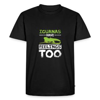 Les iguanes secourus ont aussi des sentiments - T-shirt Premium bio Homme - noir - Devant - Nico (187cm)
