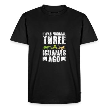 J’étais normal il y a trois iguanes - T-shirt Premium bio Homme - noir - Devant - Nico (187cm)