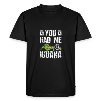 Vous m’avez eu à l’iguane - T-shirt Premium bio Homme - noir - Devant - Nico (187cm)