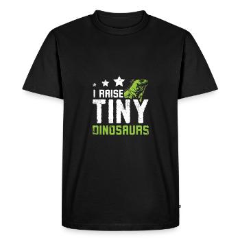 Propriétaire d’iguanes, j’élève de minuscules dinosaures - T-shirt Premium bio Homme - noir - Devant - Nico (187cm)
