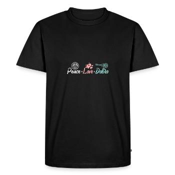 Paix amour Dobro - T-shirt Premium bio Homme - noir - Devant - Nico (187cm)