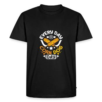 Every day is Corn Dog day - Men's Premium Organic T-Shirt - black - Front - Nico (187cm)