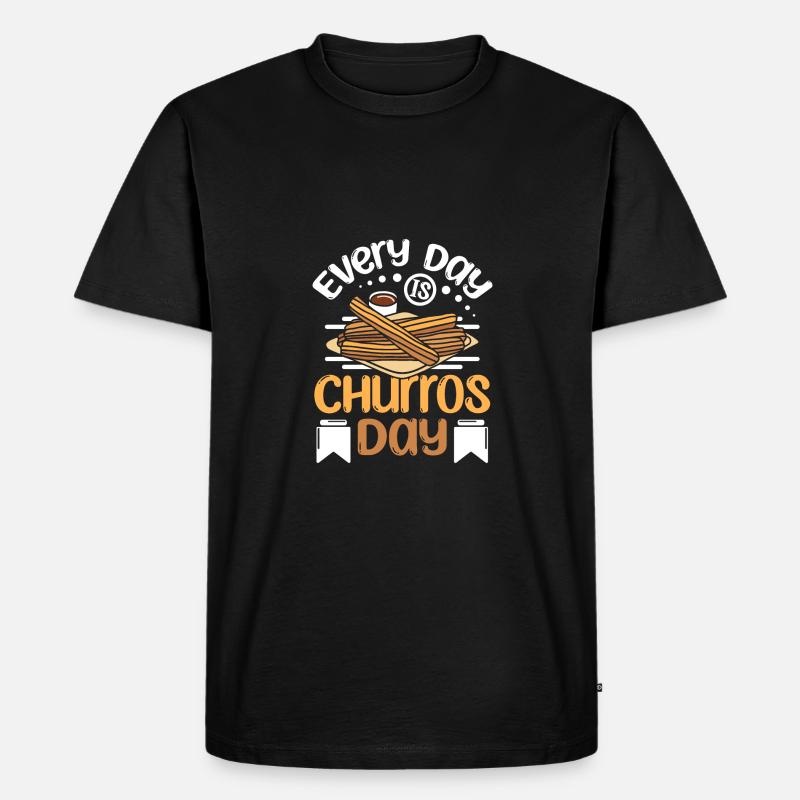 Every day is Churros day - Männer Premium Bio T-Shirt - Schwarz