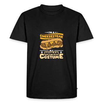 Je suis un cheesesteak de Philly dans un costume humain - T-shirt Premium bio Homme - noir - Devant - Nico (187cm)