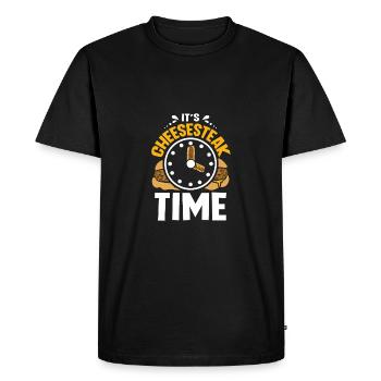 C’est l’heure du cheesesteak de Philadelphie - T-shirt Premium bio Homme - noir - Devant - Nico (187cm)