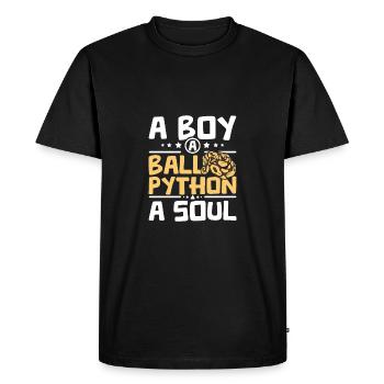 A boy a ball python a soul - Men's Premium Organic T-Shirt - black - Front - Nico (187cm)