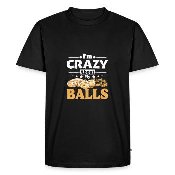 I'm crazy about my balls ball python - Men's Premium Organic T-Shirt - black - Front - Nico (187cm)