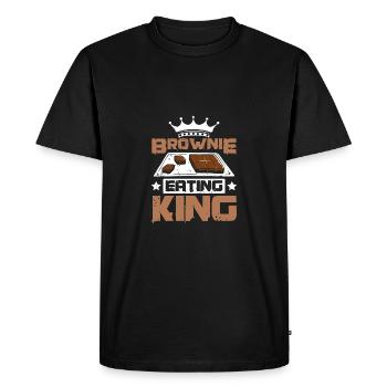 Roi mangeur de brownie - T-shirt Premium bio Homme - noir - Devant - Nico (187cm)