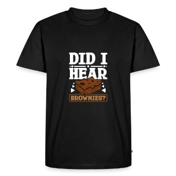 Ai-je entendu des brownies - T-shirt Premium bio Homme - noir - Devant - Nico (187cm)