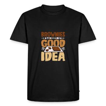 Les brownies sont toujours une bonne idée - T-shirt Premium bio Homme - noir - Devant - Nico (187cm)