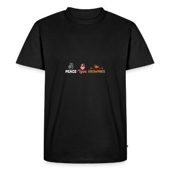 Peace Love Brownies - T-shirt Premium bio Homme - noir - Devant - Nico (187cm)