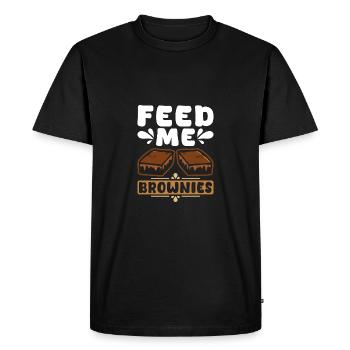 Nourrissez-moi de brownies - T-shirt Premium bio Homme - noir - Devant - Nico (187cm)