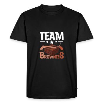 Équipe Brownies - T-shirt Premium bio Homme - noir - Devant - Nico (187cm)