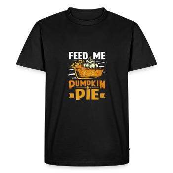 Nourrissez-moi Tarte à la citrouille - T-shirt Premium bio Homme - noir - Devant - Nico (187cm)