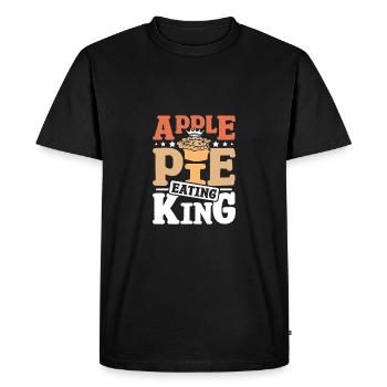 Roi mangeur de tarte aux pommes - T-shirt Premium bio Homme - noir - Devant - Nico (187cm)
