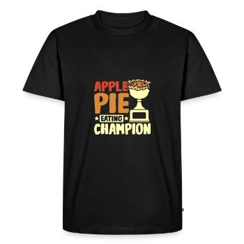 Champion mangeur de tarte aux pommes - T-shirt Premium bio Homme - noir - Devant - Nico (187cm)