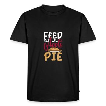 Nourris-moi Tarte aux pommes - T-shirt Premium bio Homme - noir - Devant - Nico (187cm)