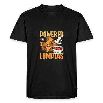 Propulsé par Lumpias - T-shirt Premium bio Homme - noir - Devant - Nico (187cm)