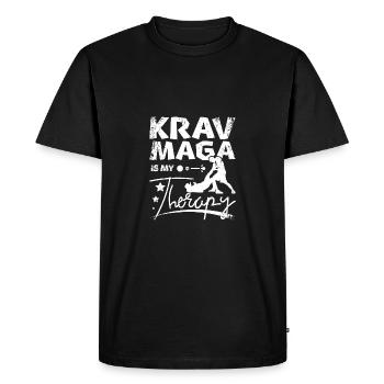 Le Krav maga est ma thérapie - T-shirt Premium bio Homme - noir - Devant - Nico (187cm)