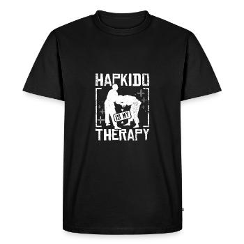 L’Hapkido est ma thérapie - T-shirt Premium bio Homme - noir - Devant - Nico (187cm)