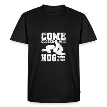 Approche-toi et je te serrerai le cou Hapkido - T-shirt Premium bio Homme - noir - Devant - Nico (187cm)