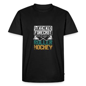 Weekend forecast 100% chance of roller hockey - Men's Premium Organic T-Shirt - black - Front - Nico (187cm)
