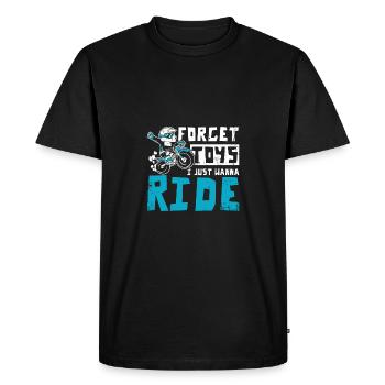 Enfants Oubliez les jouets Je veux juste faire de la moto tout-terrain - T-shirt Premium bio Homme - noir - Devant - Nico (187cm)