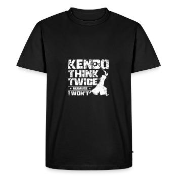 Kendo réfléchit à deux fois parce que je ne le ferai pas - T-shirt Premium bio Homme - noir - Devant - Nico (187cm)