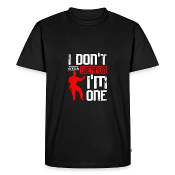 Je n’ai pas besoin d’arme, je suis un Wing chun - T-shirt Premium bio Homme - noir - Devant - Nico (187cm)