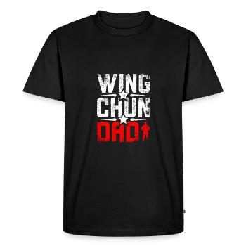 Fête des pères Wing chun Papa Papa - T-shirt Premium bio Homme - noir - Devant - Nico (187cm)