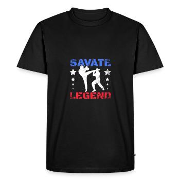 Légende de la Savate - T-shirt Premium bio Homme - noir - Devant - Nico (187cm)