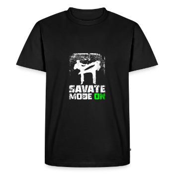 Mode de sauvegarde activé - T-shirt Premium bio Homme - noir - Devant - Nico (187cm)