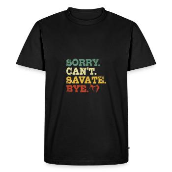 Désolé, je ne peux pas Savate Bye - T-shirt Premium bio Homme - noir - Devant - Nico (187cm)