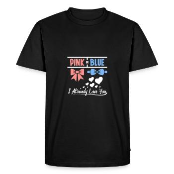 Rose ou bleu, je t’aime déjà - T-shirt Premium bio Homme - noir - Devant - Nico (187cm)