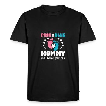 Maman rose ou bleue t’aime - T-shirt Premium bio Homme - noir - Devant - Nico (187cm)
