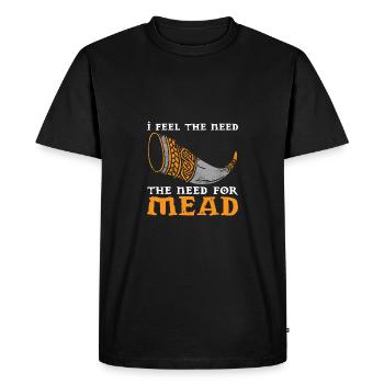 Je ressens le besoin, le besoin d’hydromel - T-shirt Premium bio Homme - noir - Devant - Nico (187cm)