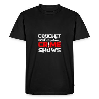 Crochet and crime shows - Men's Premium Organic T-Shirt - black - Front - Nico (187cm)