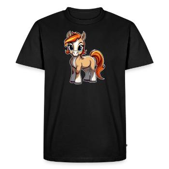 Petit poney mignon - T-shirt Premium bio Homme - noir - Devant - Nico (187cm)