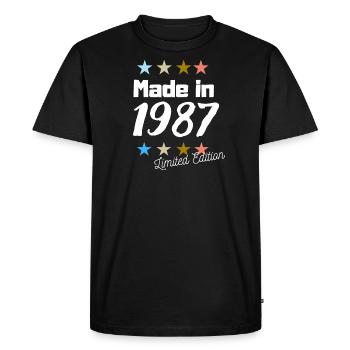 Fabriqué en 1987 Édition Limitée Vintage Anniversaire - T-shirt Premium bio Homme - noir - Devant - Nico (187cm)