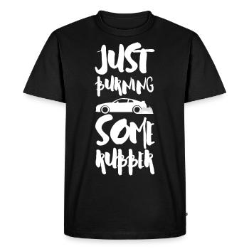 Juste brûler du caoutchouc - T-shirt Premium bio Homme - noir - Devant - Nico (187cm)