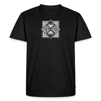 Motif Africain | Afrique Design | Noir et Blanc - T-shirt Premium bio Homme - noir - Devant - Nico (187cm)