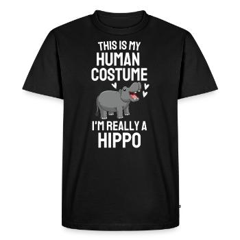 Hippo Costume Party Africa Animal Gift Horse - Men's Premium Organic T-Shirt - black - Front - Nico (187cm)