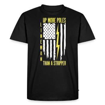 Électricien de lignes électriques - T-shirt Premium bio Homme - noir - Devant - Nico (187cm)