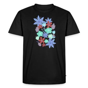 fleurs, fleurs, printemps, fleurs - T-shirt Premium bio Homme - noir - Devant - Nico (187cm)