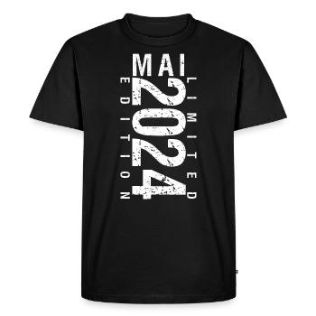 Mai 2024 Mai cadeau anniversaire May 2024 - T-shirt Premium bio Homme - noir - Devant - Nico (187cm)